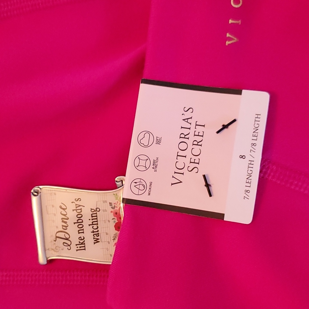 Victoria's Secret Leggings, Size 8, Wicked Rose - Picture 8 of 10